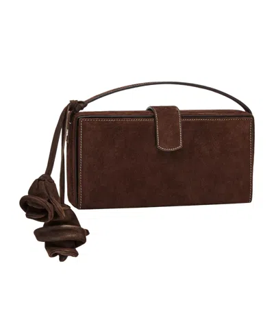 Magda Butrym Apolonia Bag In Brown Suede With Flower Charm