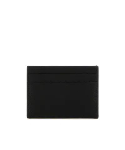 Balenciaga Black Credit Cardholder In Hammered Leather In Black