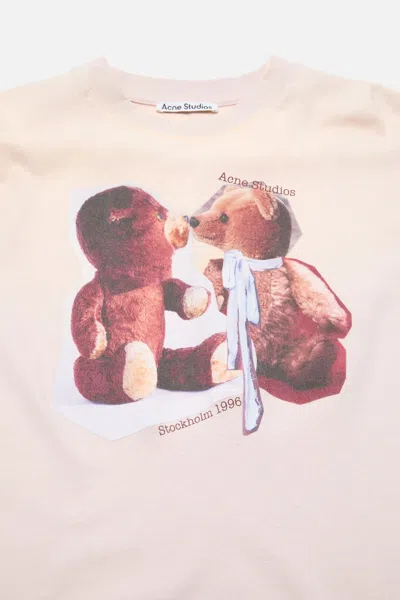 Acne Studios Double Layer Printed T-shirt In Pink