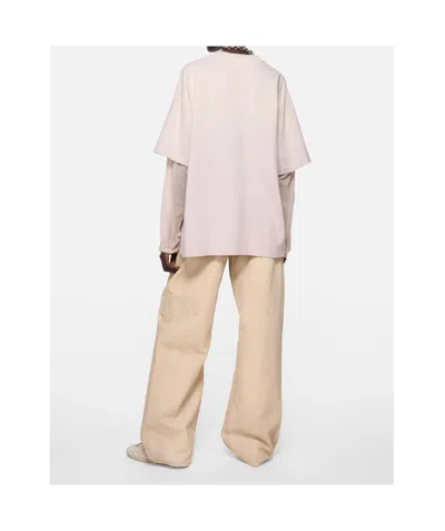 Acne Studios Double Layer Printed T-shirt In Pink