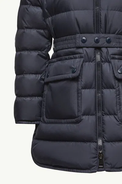 Moncler Pasenza Belted Hooded Down Jacket In Black