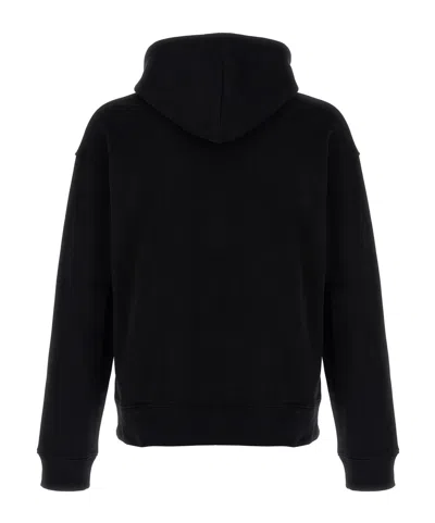 Moschino Cotton Hoodie With Drawstrings And Kangaroo Pocket In Black