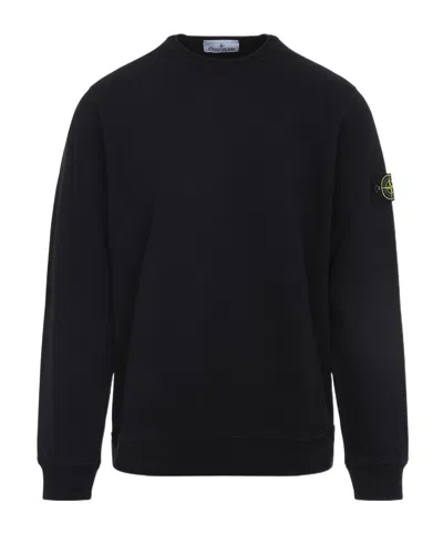 Stone Island Black Sweatshirt With Pockets And Compass Logo In Black