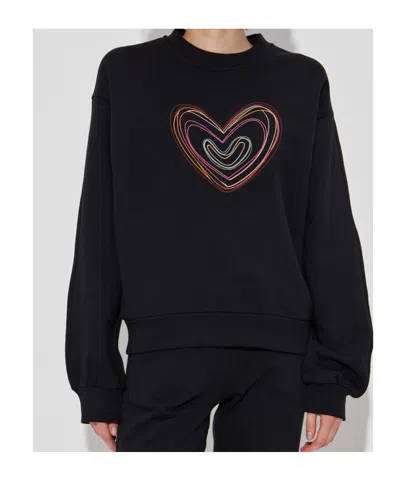Ps By Paul Smith Ps Paul Smith Swirl Heart Cotton Sweatshirt In Black