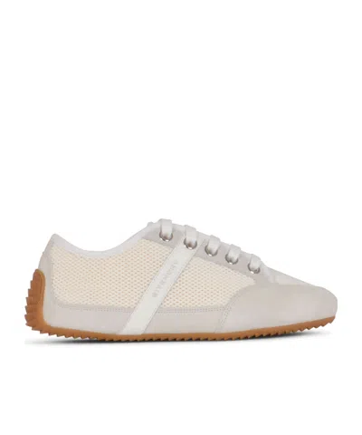 Givenchy Mesh And Suede Slim Low-top Sneakers In Neutral