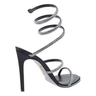 René Caovilla 105mm Rhinestone-embellished Sandals In Black