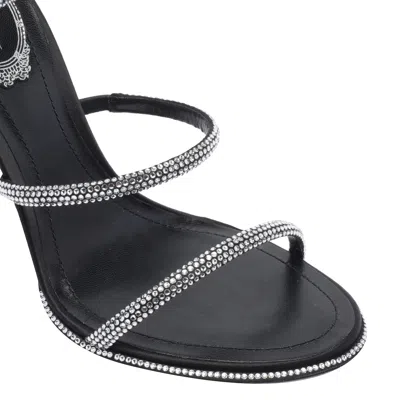 René Caovilla 105mm Rhinestone-embellished Sandals In Black