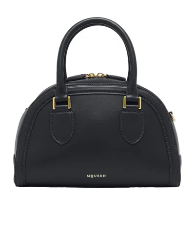 Alexander Mcqueen Mini Leather Birdee Boston Cross-body Bag In Black