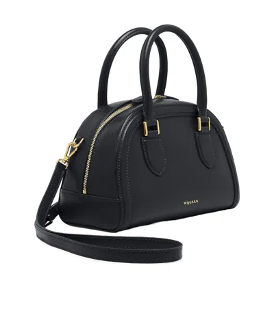 Alexander Mcqueen Mini Leather Birdee Boston Cross-body Bag In Black
