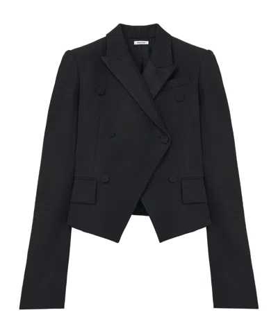 Alexander Mcqueen Wool-blend Double-breasted Blazer In Black