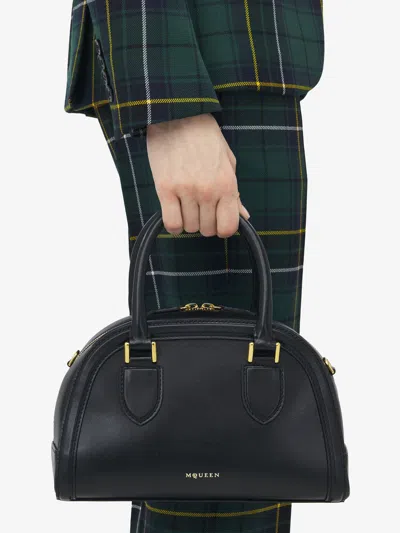 Alexander Mcqueen Mini Leather Birdee Boston Cross-body Bag In Black