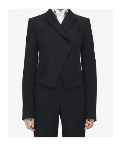 Alexander Mcqueen Wool-blend Double-breasted Blazer In Black