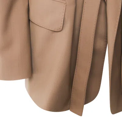Max Mara Beige Wool Talento Blazer In Brown