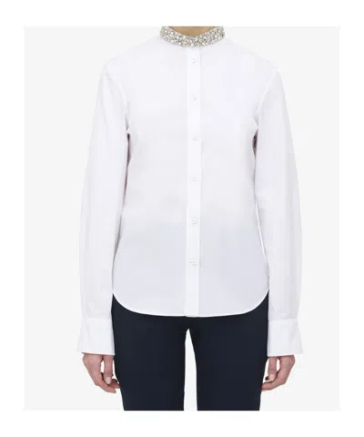 Alexander Mcqueen Shirt With Crystal-embellishment In White