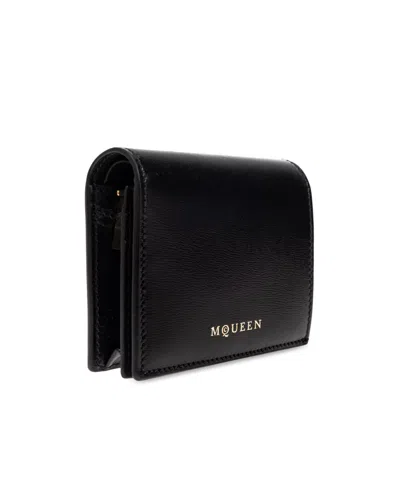 Alexander Mcqueen Logo Snap Button Cardholder Slots In Black