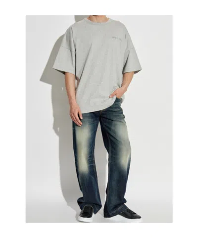 Alexander Mcqueen Logo T-shirt In Gray