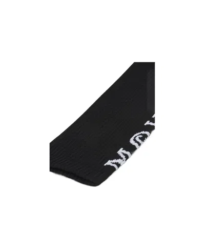 Alexander Mcqueen Men's Mcqueen Logo Socks In Black/white