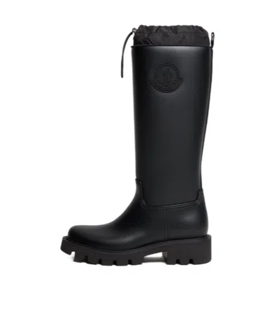 Moncler Rubber Kickstream Boots With Drawstring In Black