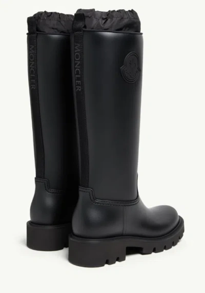 Moncler Rubber Kickstream Boots With Drawstring In Black