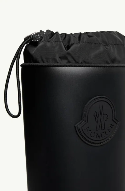 Moncler Rubber Kickstream Boots With Drawstring In Black