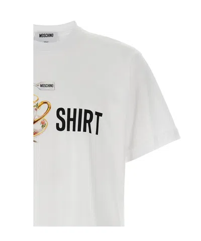 Moschino Crew Neck Graphic Print Short Sleeves In White