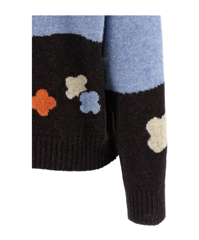 Moschino Couture Virgin Wool Crew-neck Sweater In Blue