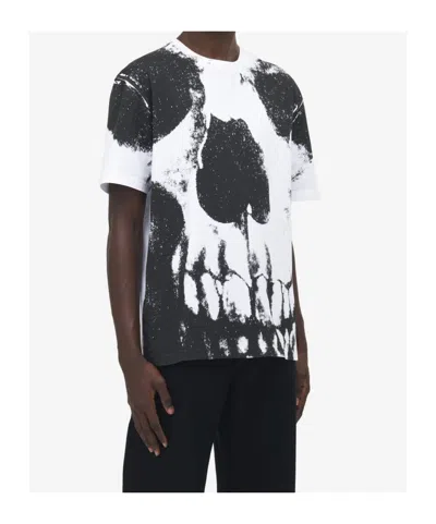 Alexander Mcqueen Skull Crew Neck T-shirt In White