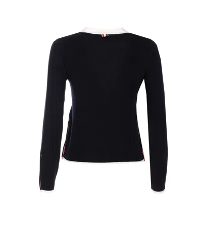 Thom Browne Side Buttoned Knit Cardigan In Black