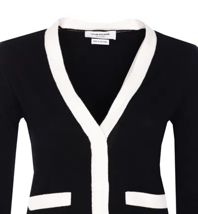 Thom Browne Side Buttoned Knit Cardigan In Black