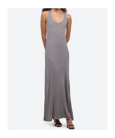 Helmut Lang Ribbed Twist Dress In Grey Lavender