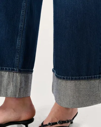 Rag & Bone Sofie High-rise Ankle Wide Leg With Cuff Jeans Dwnjl In Blue