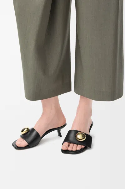 Loewe 450mm Pebble-embellished Leather Sandals In Black