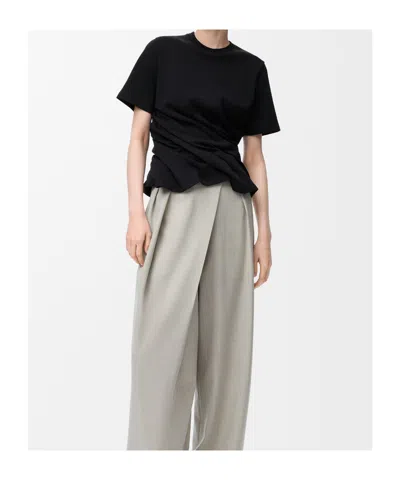 Loewe Draped Cotton-blend Jersey T-shirt In Black