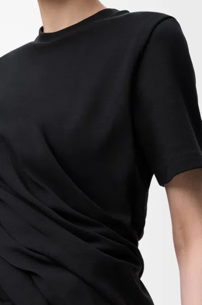Loewe Draped Cotton-blend Jersey T-shirt In Black