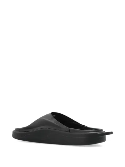 Adidas By Stella Mccartney Logo-patch Slides In Black