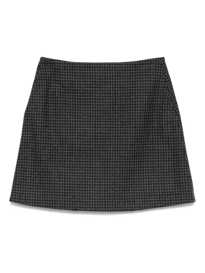Apc Skirt Wool Houndstooth Pattern In Black