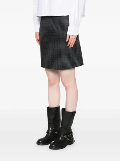 Apc Skirt Wool Houndstooth Pattern In Black