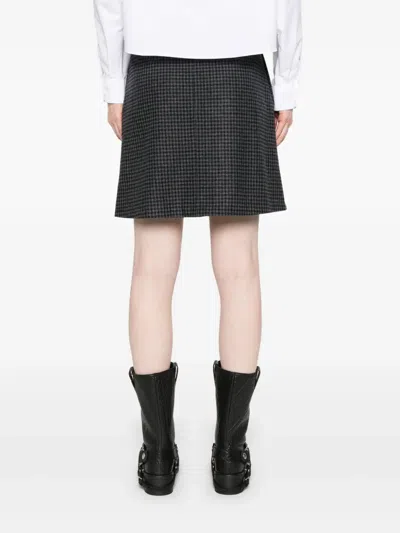 Apc Skirt Wool Houndstooth Pattern In Black