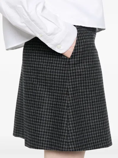 Apc Skirt Wool Houndstooth Pattern In Black
