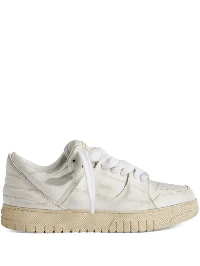 1989 Studio Lived-in Leather Skate Dirty Mid-top Sneakers In White