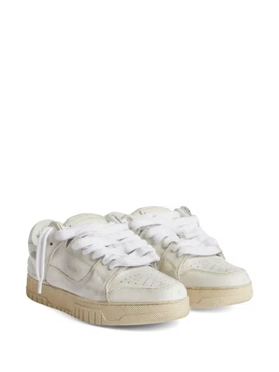 1989 Studio Lived-in Leather Skate Dirty Mid-top Sneakers In White