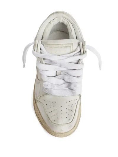 1989 Studio Lived-in Leather Skate Dirty Mid-top Sneakers In White