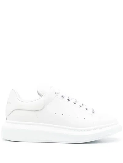 Alexander Mcqueen Women Leather Upper And Rubber Sole Sneaker In White