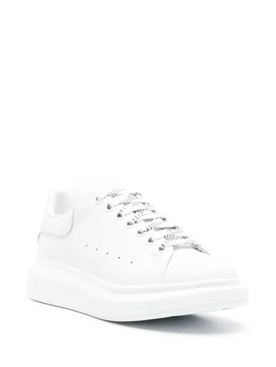 Alexander Mcqueen Women Leather Upper And Rubber Sole Sneaker In White