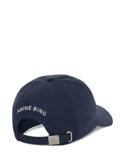 Anine Bing Womens Washed Navy Jeremy Cotton Baseball Cap In Blue