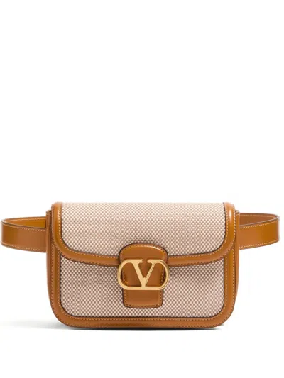 Valentino Garavani 9to5 Canvas Waist Bag In Nude