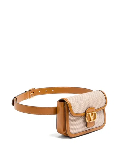 Valentino Garavani 9to5 Canvas Waist Bag In Nude