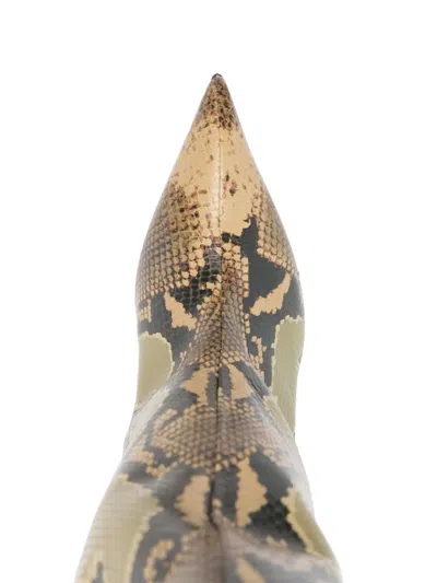 Attico Lea 65 Leather Knee-high Boots In Animal Print