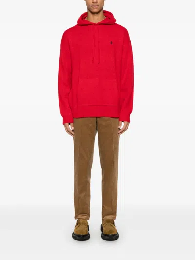 Polo Ralph Lauren Polo Pony-embroidered Hoodie In Red