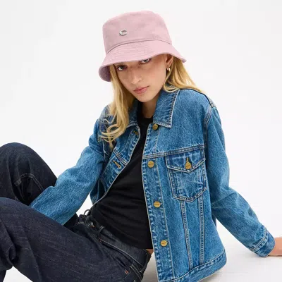 Coach Quilted Denim Bucket Hat In Pink